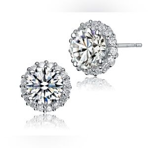 Genevive lab grown stud earrings NWT